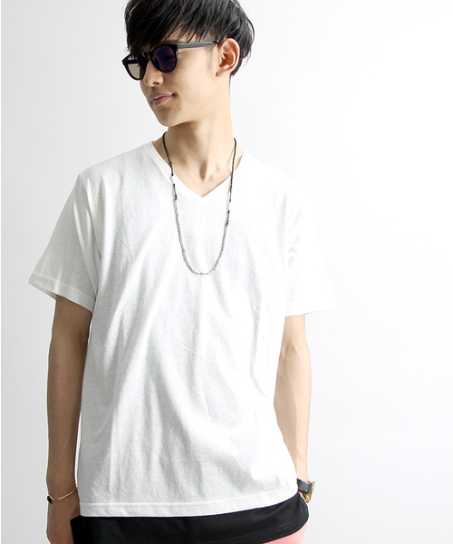 WEGO（ウィゴー）の「WEGO/無地VネックTシャツ（Tシャツ/カットソー・メンズ・ホワイト/サックスブルー/レッド/ライム・SMALL/MEDIUM/LARGE）」の15枚目の写真