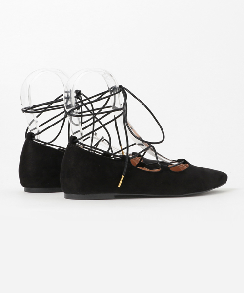 ADAM ET ROPE'（アダムエロペ）の「【店舗限定】フラットレースアップシューズ（バレエシューズ・レディース・ベージュ/ブラック・24.5cm/24.0cm/23.5cm/23.0cm/22.5cm）」の5枚目の写真