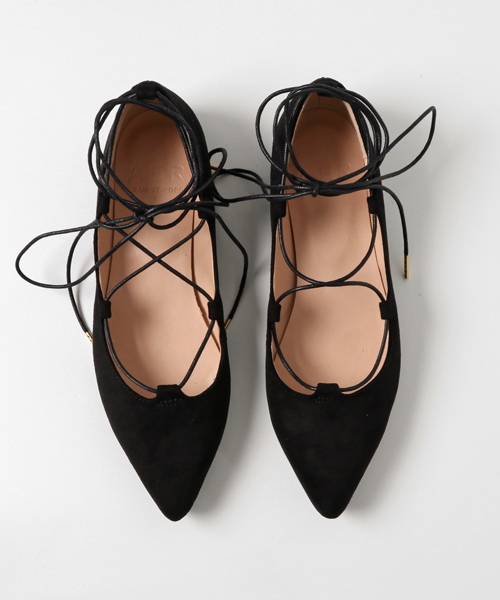 ADAM ET ROPE'（アダムエロペ）の「【店舗限定】フラットレースアップシューズ（バレエシューズ・レディース・ベージュ/ブラック・24.5cm/24.0cm/23.5cm/23.0cm/22.5cm）」の6枚目の写真