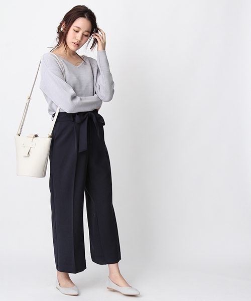 Andemiu(アンデミュウ)の「リボンツキタックワイドパンツ756657(その他パンツ・レディース・インディゴブルー/ネイビー/ライトブルー・SMALL/MEDIUM)」の6枚目の写真