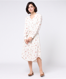 花柄シャツワンピース