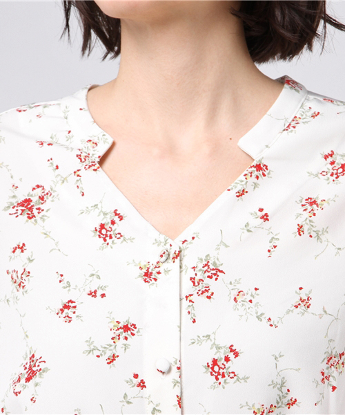 archives（アルシーヴ）の「花柄シャツワンピース（シャツワンピース・レディース・ブラック/オフホワイト/ネイビー・MEDIUM）」の7枚目の写真