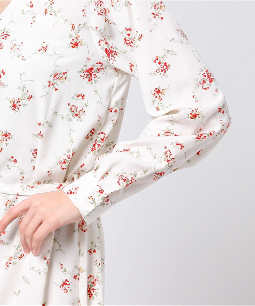 archives（アルシーヴ）の「花柄シャツワンピース（シャツワンピース・レディース・ブラック/オフホワイト/ネイビー・MEDIUM）」の8枚目の写真