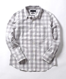 SHIPS JET BLUE: スタンドワイヤードビードット×チェックシャツ