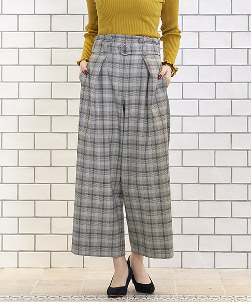 le.coeur blanc(ルクールブラン)の「タックDカンベルトワイドパンツ(その他パンツ・レディース・ライトグレー/ネイビー/ブラック系その他/ブラウン系その他2・SMALL/MEDIUM)」の1枚目の写真