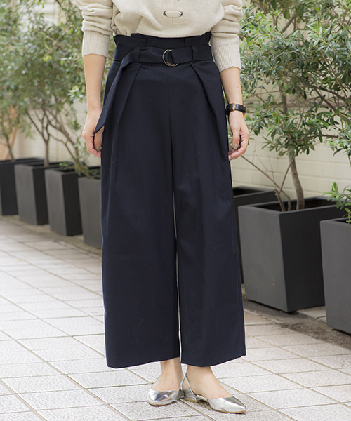 le.coeur blanc(ルクールブラン)の「タックDカンベルトワイドパンツ(その他パンツ・レディース・ライトグレー/ネイビー/ブラック系その他/ブラウン系その他2・SMALL/MEDIUM)」の4枚目の写真