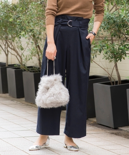 le.coeur blanc(ルクールブラン)の「タックDカンベルトワイドパンツ(その他パンツ・レディース・ライトグレー/ネイビー/ブラック系その他/ブラウン系その他2・SMALL/MEDIUM)」の9枚目の写真