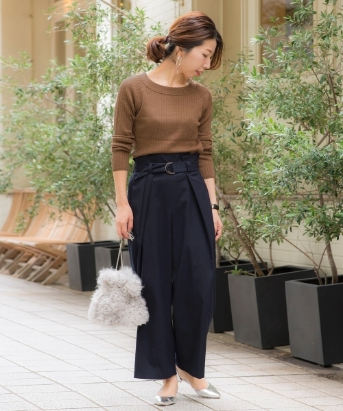 le.coeur blanc(ルクールブラン)の「タックDカンベルトワイドパンツ(その他パンツ・レディース・ライトグレー/ネイビー/ブラック系その他/ブラウン系その他2・SMALL/MEDIUM)」の13枚目の写真