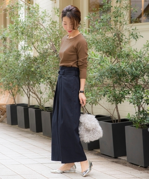 le.coeur blanc(ルクールブラン)の「タックDカンベルトワイドパンツ(その他パンツ・レディース・ライトグレー/ネイビー/ブラック系その他/ブラウン系その他2・SMALL/MEDIUM)」の14枚目の写真