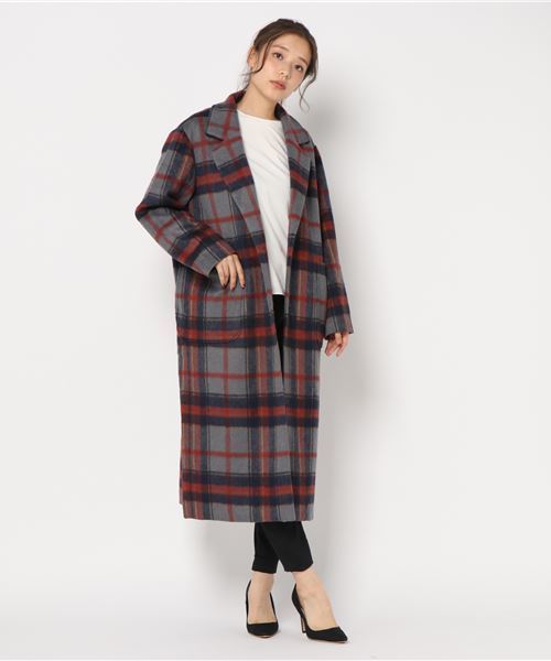 LBC（エルビーシー）の「ウールブレンドビックチェックコート（チェスターコート・レディース・グレー/レッド・MEDIUM）」の12枚目の写真