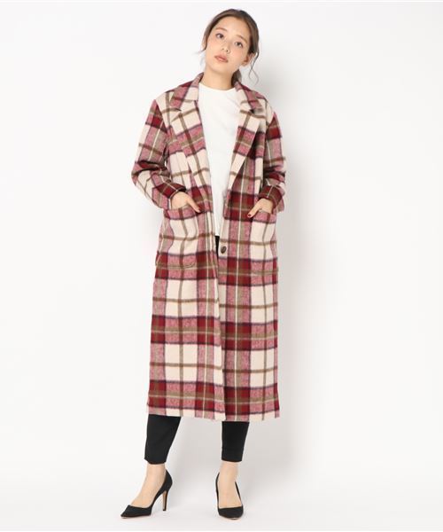 LBC（エルビーシー）の「ウールブレンドビックチェックコート（チェスターコート・レディース・グレー/レッド・MEDIUM）」の11枚目の写真