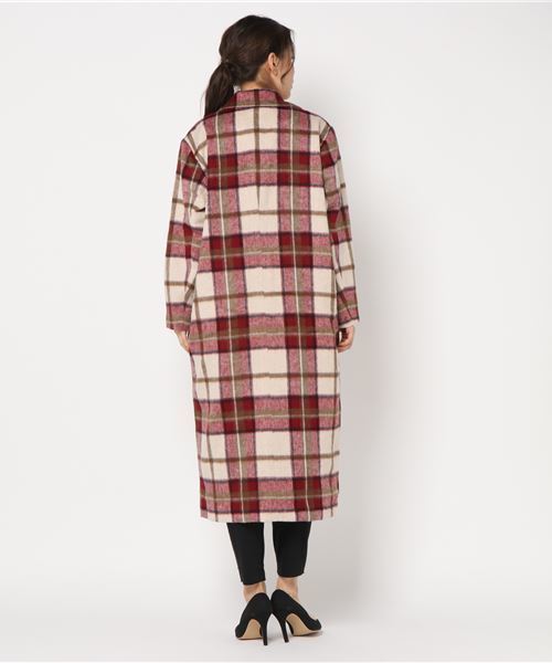 LBC（エルビーシー）の「ウールブレンドビックチェックコート（チェスターコート・レディース・グレー/レッド・MEDIUM）」の10枚目の写真