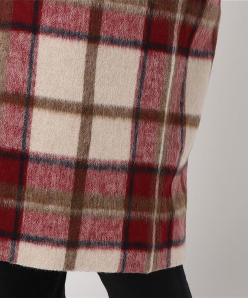 LBC（エルビーシー）の「ウールブレンドビックチェックコート（チェスターコート・レディース・グレー/レッド・MEDIUM）」の5枚目の写真