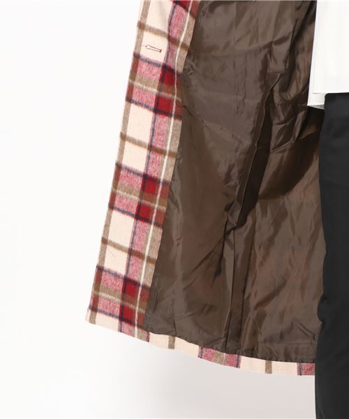 LBC（エルビーシー）の「ウールブレンドビックチェックコート（チェスターコート・レディース・グレー/レッド・MEDIUM）」の3枚目の写真
