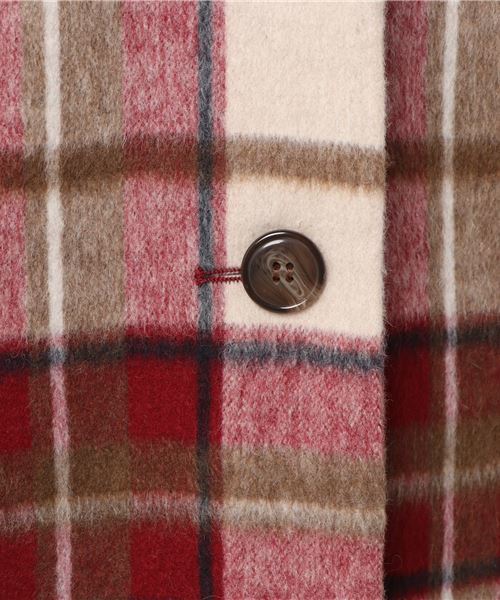 LBC（エルビーシー）の「ウールブレンドビックチェックコート（チェスターコート・レディース・グレー/レッド・MEDIUM）」の6枚目の写真