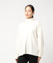 大人のこなれ感を一枚で演出！ドロップショルダータートルネックニットソートップス/レディースセーター/長袖/ハイネック[C3006]神戸レタス