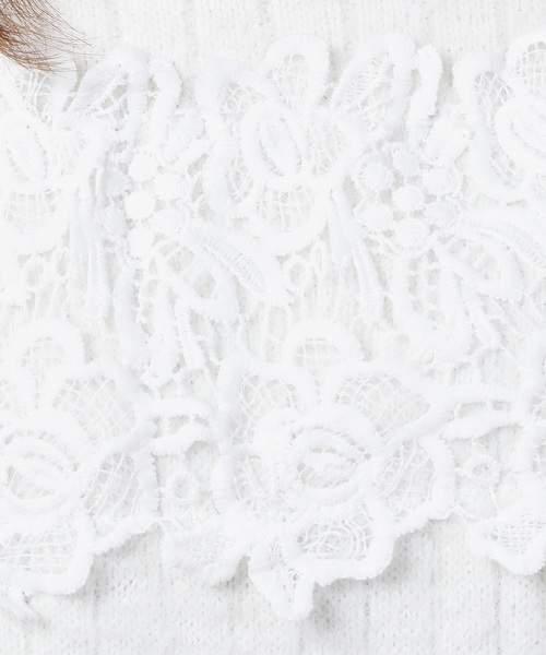 natural couture（ナチュラルクチュール）の「レースフェザーリブニット（ニット/セーター・レディース・オフホワイト/ブラック/グレー/パープル系その他・FREE）」の8枚目の写真