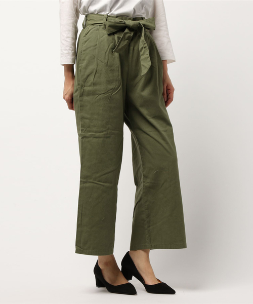 WEGO（ウィゴー）の「WEGO/チノウエストリボンタックワイドパンツ（チノパンツ・レディース・ベージュ/カーキ/ネイビー・LARGE/MEDIUM/SMALL）」の13枚目の写真
