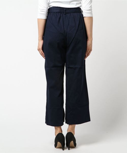 WEGO（ウィゴー）の「WEGO/チノウエストリボンタックワイドパンツ（チノパンツ・レディース・ベージュ/カーキ/ネイビー・LARGE/MEDIUM/SMALL）」の5枚目の写真