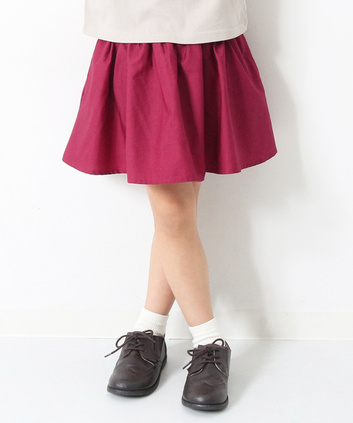 devirock（デビロック）の「インナーパンツ付きミニ丈ボリュームギャザースカート（スカート・キッズ・カーキ/ブラック/ピンク系その他/オレンジ系その他/ベージュ/イエロー系その他/パープル系その他・100cm/130cm/110cm/140cm/150cm/160cm/120cm）」の5枚目の写真