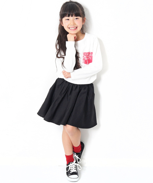 devirock（デビロック）の「インナーパンツ付きミニ丈ボリュームギャザースカート（スカート・キッズ・カーキ/ブラック/ピンク系その他/オレンジ系その他/ベージュ/イエロー系その他/パープル系その他・100cm/130cm/110cm/140cm/150cm/160cm/120cm）」の10枚目の写真