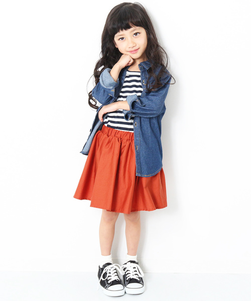 devirock（デビロック）の「インナーパンツ付きミニ丈ボリュームギャザースカート（スカート・キッズ・カーキ/ブラック/ピンク系その他/オレンジ系その他/ベージュ/イエロー系その他/パープル系その他・100cm/130cm/110cm/140cm/150cm/160cm/120cm）」の15枚目の写真