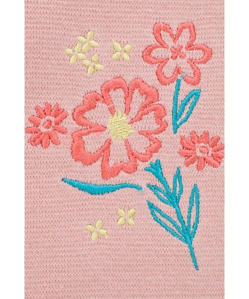 Catherine Cottage(キャサリンコテージ)の「プレミアムリブ 花刺繍フリルまあるいヘムラインカットソー(Tシャツ/カットソー・キッズ・ピンク系その他7・110/130/100/120/90/140)」の2枚目の写真
