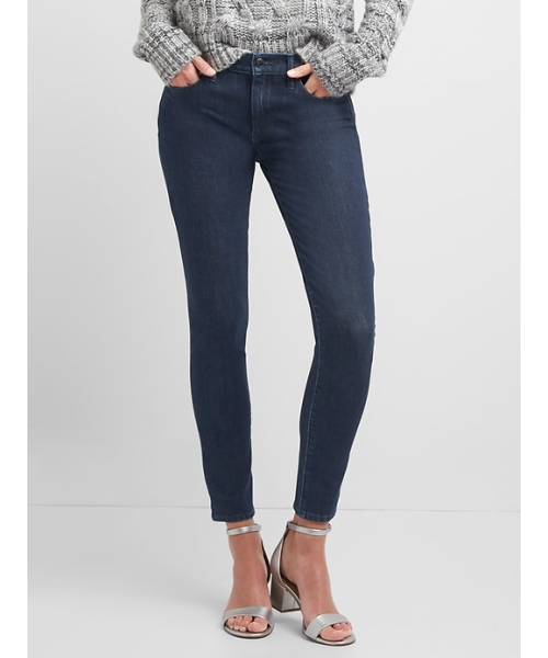 GAP(ギャップ)の「Gap ミッドライズ スーパースリミング トゥルースキニージーンズ(デニムパンツ・レディース・ダークインディゴブルー・23/24/25/26/27/28/29)」の1枚目の写真