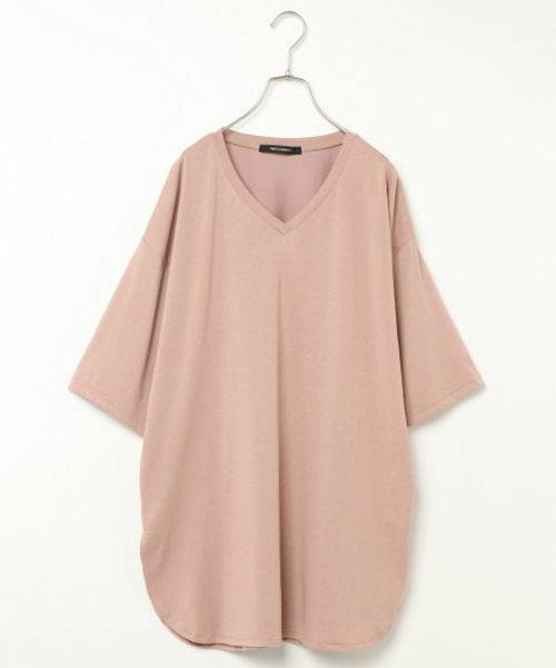 VENCEEXCHANGE（ヴァンスエクスチェンジ）の「スリット入りチュニック（Tシャツ/カットソー・レディース・ホワイト/ブラック/ブルー/ベージュ・M）」の4枚目の写真