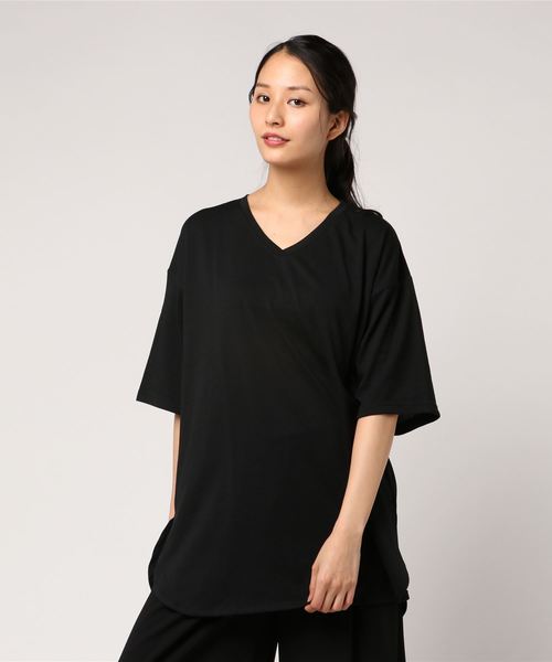 VENCEEXCHANGE（ヴァンスエクスチェンジ）の「スリット入りチュニック（Tシャツ/カットソー・レディース・ホワイト/ブラック/ブルー/ベージュ・M）」の7枚目の写真