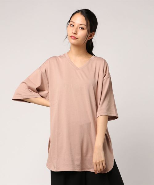 VENCEEXCHANGE（ヴァンスエクスチェンジ）の「スリット入りチュニック（Tシャツ/カットソー・レディース・ホワイト/ブラック/ブルー/ベージュ・M）」の8枚目の写真