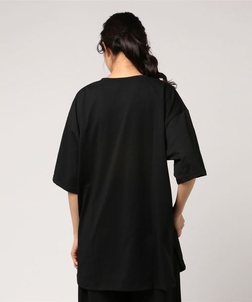 VENCEEXCHANGE（ヴァンスエクスチェンジ）の「スリット入りチュニック（Tシャツ/カットソー・レディース・ホワイト/ブラック/ブルー/ベージュ・M）」の6枚目の写真