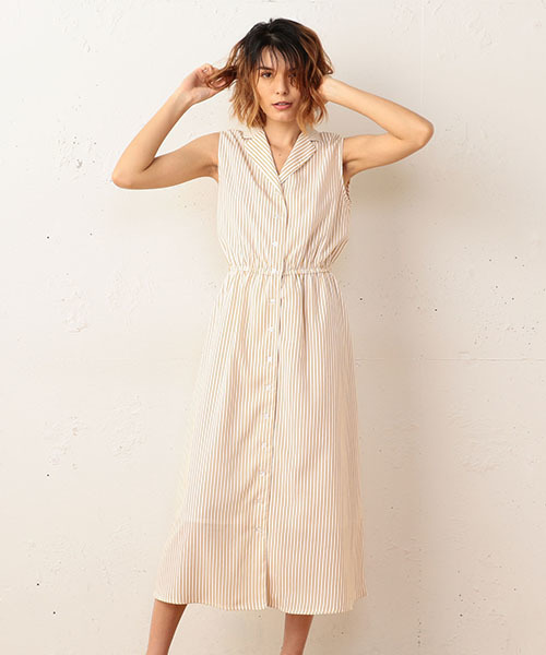 Spiralgirl スパイラルガール の ノースリーブシャツワンピース 結婚式 お呼ばれ 二次会 披露宴 パーティー対応 ワンピース Wear