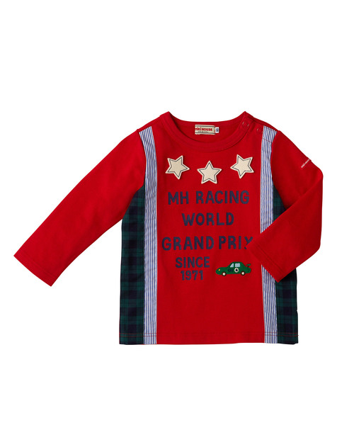 異素材使いのレーシングカー長袖ｔシャツ Tシャツ カットソー Miki House ミキハウス のファッション セール トップス Tシャツ カットソー Miki 在庫処分 Tシャツ カットソー