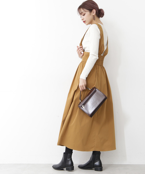 N.（N. Natural Beauty Basic）（エヌエヌナチュラルビューティーベーシック）の「◆マキシジャンパースカート（ワンピース・レディース・ブラック/レッド/ベージュ・MEDIUM）」の11枚目の写真