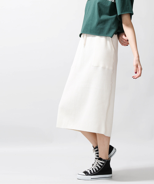 WEGO(ウィゴー)の「WEGO/ジャガードカットスリットスカート(スカート・レディース・ブラウン/杢グレー/アイボリー・FREE)」の7枚目の写真