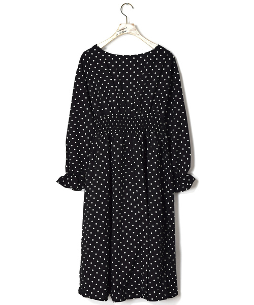 w closet（ダブルクローゼット）の「イレヘムプリントワンピース..（ワンピース・レディース・ブラック系その他/ドット・FREE）」の3枚目の写真