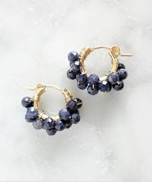 【marinaJEWELRY】14kgf/Sapphire wrapped pierced earring