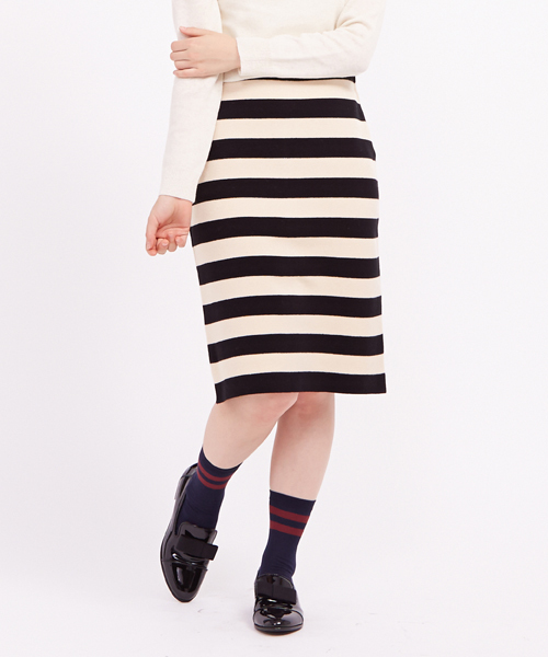 Ray BEAMS（レイビームス）の「□Ray BEAMS / ボーダー編 ニットタイトスカート（スカート・レディース・ブラック/レッド/その他1・0/1）」の3枚目の写真