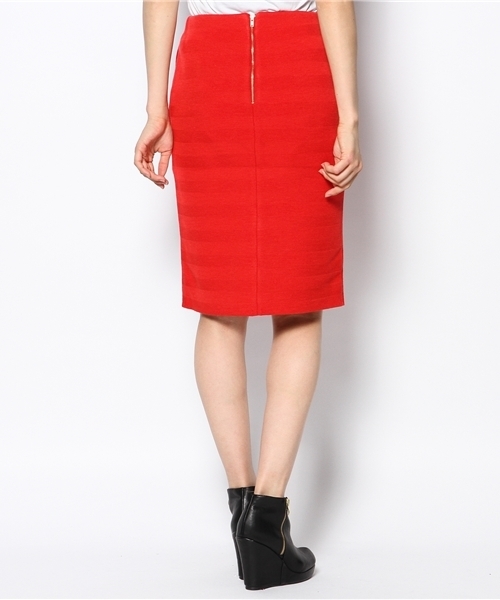 Ray BEAMS（レイビームス）の「□Ray BEAMS / ボーダー編 ニットタイトスカート（スカート・レディース・ブラック/レッド/その他1・0/1）」の5枚目の写真