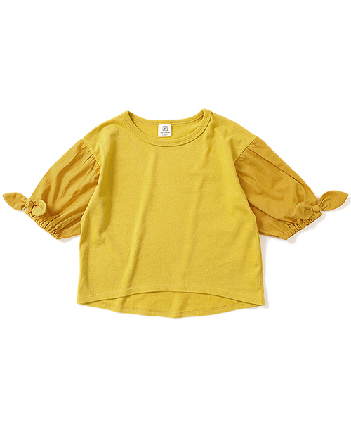 devirock（デビロック）の「袖口リボン7分袖Tシャツ（Tシャツ/カットソー・キッズ・ブラック/オフホワイト/イエロー/カーキ/レッド系その他・110cm/100cm/120cm/130cm/140cm/150cm/160cm）」の18枚目の写真