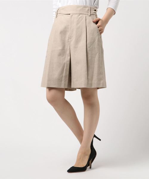 INTERPLANET(インタープラネット)の「フレンチリネンショートパンツ(その他パンツ・レディース・ベージュ/レンガ・SMALL/MEDIUM)」の1枚目の写真