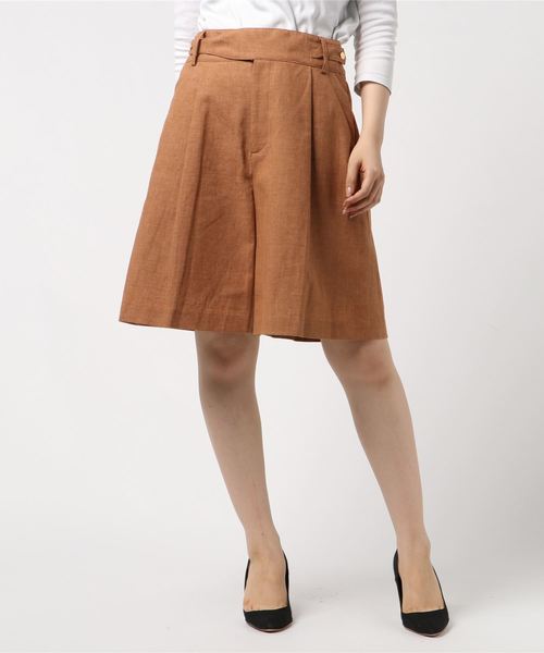 INTERPLANET(インタープラネット)の「フレンチリネンショートパンツ(その他パンツ・レディース・ベージュ/レンガ・SMALL/MEDIUM)」の2枚目の写真