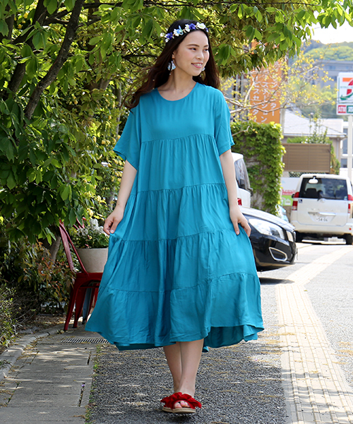 MARLENE JOBERT（マルレーヌ ジョベル）の「ティアード半袖ワンピース