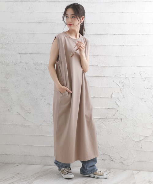 Girly Doll(ガーリードール)の「ノースリーブ ロングワンピース(ワンピース・レディース・グレー/ホワイト/グレー系その他/ホワイト系その他/ブラック/ブラック系その他/グレイッシュベージュ/ベージュ系その他・M/L)」の18枚目の写真