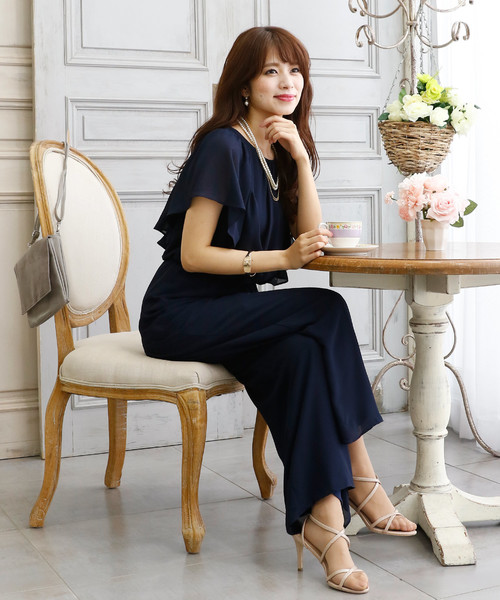 ハイウエストドレスフォーマル大きいサイズ&ロング丈ワイドパンツ