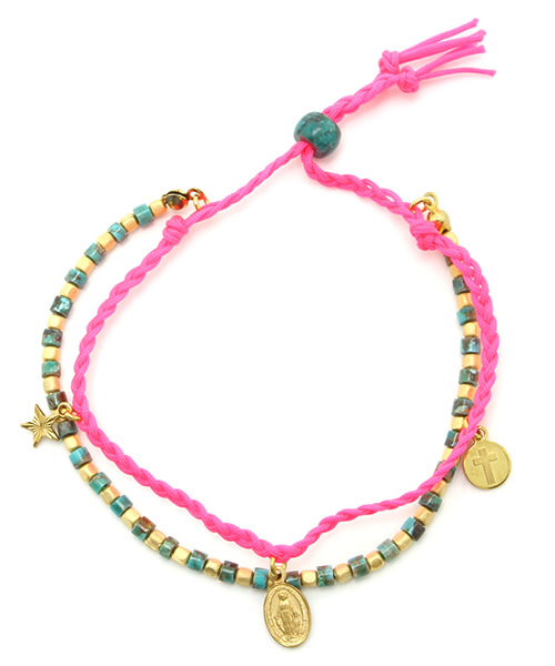 CUSTOM CULTURE（カスタムカルチャー）の「マリア＆クロス　ブレスレット（ブレスレット・メンズ・ブラック/ブルー/イエロー/ピンク/レッド/オレンジ・FREE）」の5枚目の写真