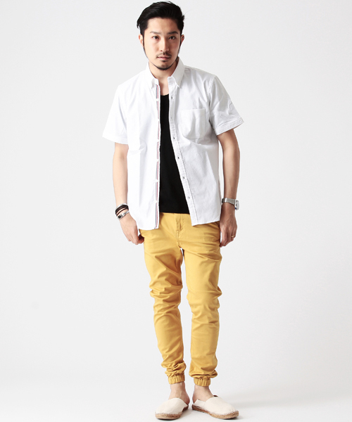 BEAMS（ビームス）の「○BEAMS / オックス×トリコテープ BD 半袖シャツ（シャツ/ブラウス・メンズ・ホワイト/サックスブルー/ネイビー・MEDIUM/LARGE/SMALL/X-LARGE）」の14枚目の写真