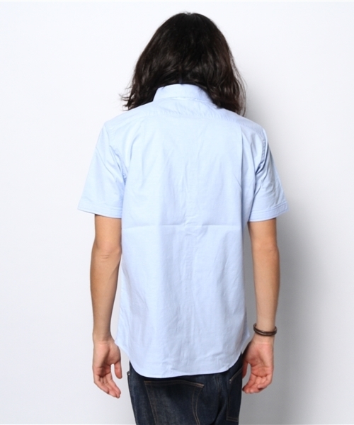 BEAMS（ビームス）の「○BEAMS / オックス×トリコテープ BD 半袖シャツ（シャツ/ブラウス・メンズ・ホワイト/サックスブルー/ネイビー・MEDIUM/LARGE/SMALL/X-LARGE）」の7枚目の写真