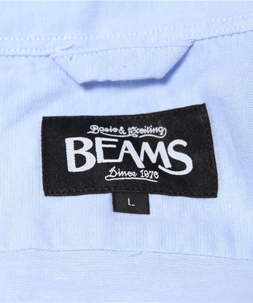 BEAMS（ビームス）の「○BEAMS / オックス×トリコテープ BD 半袖シャツ（シャツ/ブラウス・メンズ・ホワイト/サックスブルー/ネイビー・MEDIUM/LARGE/SMALL/X-LARGE）」の9枚目の写真